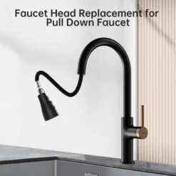 Pull Down Kitchen Faucet Sprayer Head Replacement With 3-Mode Functionality, 7 Universal Adapters, And Black Finish -Furniture GUEST e3c273dc 7866 4257 84de 2334b5dca14f
