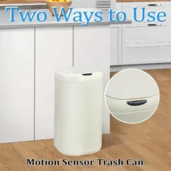 8 Gallon/30L Motion Sensor Trash Can, Touchless Automatic Stainless Steel Garbage Bin With Lid For Bathroom, Living Room, Home Office, Beige -Furniture GUEST e40b00d7 9691 4933 a92a 0311c7012d99