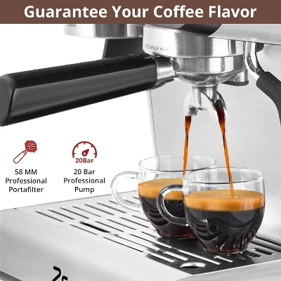 Espresso Machine With Grinder - 20 Bar Professional Coffee Maker, Built-in Milk Frother, 95oz Water Tank & 30 Grind Settings 5 Espresso Machine With Grinder - 20 Bar Professional Coffee Maker, Built-in Milk Frother, 95oz Water Tank & 30 Grind Settings - Image 3