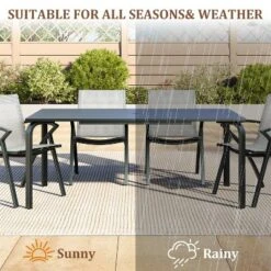 71" Aluminum Patio Dining Table W/Umbrella Hole, Outdoor Aluminum Patio Table -Furniture GUEST e530b4e6 a651 4cfd 8483 b2b394334179