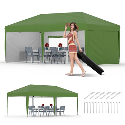 10x20 Pop Up Canopy Tent With 4 Sidewalls,Heavy Duty Outdoor Canopy With 3 Adjustable Height, Commercial Street Vendors Party Tents 15 10x20 Pop Up Canopy Tent With 4 Sidewalls,Heavy Duty Outdoor Canopy With 3 Adjustable Height, Commercial Street Vendors Party Tents - Image 13