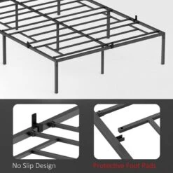 Bed Frame No Box Spring Needed, Heavy Duty Metal Platform Bed Frame For Bedroom Easy Assembly, Noise Free, Black -Furniture GUEST e6d6a577 8405 47ba a338 4c590bc5b77f