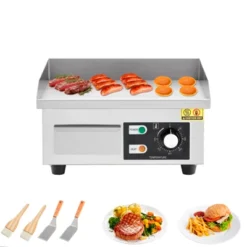 14" Commercial Electric Griddle, Stainless Steel Countertop Griddle, Electric Flat Top Grill With Shovel Brush,Temperature Control 50¡ãC - 300¡ãC -Furniture GUEST e6df4947 6974 4bfe b0c4 2f8ec95b6b58
