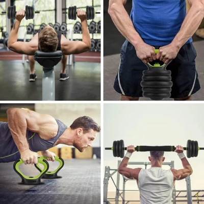 Adjustable Dumbbell And Kettlebell Set, 4 In 1, 66lbs /88lbs Weight Used As Kettlebells, Barbell, Push Up Stand For Home Gym, Green And Black 4 Adjustable Dumbbell And Kettlebell Set, 4 In 1, 66lbs /88lbs Weight Used As Kettlebells, Barbell, Push Up Stand For Home Gym, Green And Black - Image 2