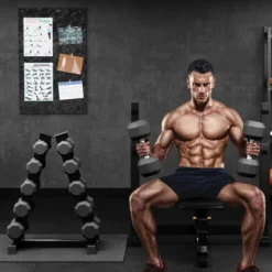 Premium Rubber Coated Hex Dumbbell Weight Set With Rack, Multiple Packages,210LB/350LB/450LB/550LB For Home Gym, Coated Hand Weights For Workouts -Furniture GUEST e76182cc ccc1 4ea6 8308 e83a34274dde