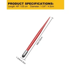 Hay Spear, Bale Spear - 49'' Heavy Duty 4500 Lbs Capacity, Quick Attach With Hex Nut & Sleeve For Tractors, Loaders -Furniture GUEST e787557f 4e4b 44d5 9d63 a64643a0f6a1