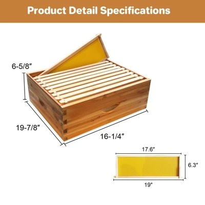 Bee Hive, 10 Frame Medium Super Langstroth Hive Box - Beeswax Dipped With Frames & Wax Foundations For Beekeeping 3 Bee Hive, 10 Frame Medium Super Langstroth Hive Box - Beeswax Dipped With Frames & Wax Foundations For Beekeeping