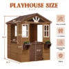 Wooden Play House For Kids, Wooden Play House Outdoor Cottage, Cedar Woodens Kids Playhouse Cottage, Toddler Outdoor Playhouse Vinyl Roof With Kitchen -Furniture GUEST e89aa4e1 54c6 4881 a019 a4e0d6df655f