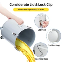 Grease Bucket, 10 Gallon Heavy Duty Fryer Oil Container - Lid/Lock Clips/Wheels, Food Grade Anti-Rust (Kitchen/Food Truck) 11 Grease Bucket, 10 Gallon Heavy Duty Fryer Oil Container - Lid/Lock Clips/Wheels, Food Grade Anti-Rust (Kitchen/Food Truck) -Furniture GUEST e93247c9 21bb 4b01 aad0 d450708bf0aa