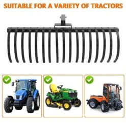 Lawn Rake, Pine Straw Rake Tow Behind - 125cm Work Width Dethatcher With 17 Steel Tines, Fits 2-Inch Receiver For Tractors, ATV/UTV -Furniture GUEST e94a0b04 a411 4a5e a90a 6201b000c5c2