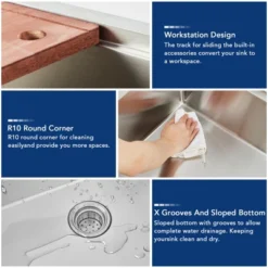 Farmhouse Kitchen Sink 30x22 Inch, Apron Front 304 Stainless Steel Drop-In Sinks, 16 Gauge Single Bowl Sink With Ledge & Accessories -Furniture GUEST e9837fe1 f8dd 4da5 8442 78cd1091f60b 1