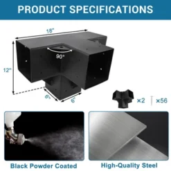 Pergola Brackets, 6''x6'' Pergola Kits - 4-Way Heavy Duty Corner Brackets For Wood Beams, Easy Assembly For Gazebos Patio Log Cabins