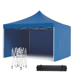 10 X 10 Pop Up Canopy Tent, Heavy Duty Outdoor Canopy With 3 Removable Sidewalls Wheeled Carry Bag, Stakes And Nails -Furniture GUEST eaef6e29 623d 4d8d 8d5b a429f49e61ab