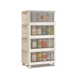 Stackable Storage Bins With Lids, Closet Organizers, Collapsible Storage Bin With Wheels, Plastic Clothes Cabinet Containers For Home Office Dorm -Furniture GUEST eb1ed97a afb6 472d 977e 278686cd62b3