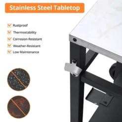 Portable Stainless Steel Outdoor Grill Cart Featuring A Double Shelf, Equipped With Gas Tank Hooks 14 Portable Stainless Steel Outdoor Grill Cart Featuring A Double Shelf, Equipped With Gas Tank Hooks -Furniture GUEST eb1f15b6 aa47 4a03 a323 7068831b20eb