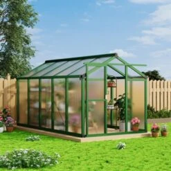 Greenhouse Outdoor - Polycarbonate Walk-in Garden Greenhouse With Roof Vent, Aluminum Frame & Lockable Door -Furniture GUEST eb2ba648 9d8e 4a3c a124 4f39b2b3f71b