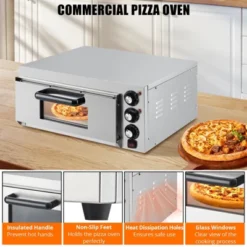 Commercial Countertop Pizza Oven,1800W Stainless Steel Electric Pizza Maker With Timer & Crumb Tray For Home/Restaurant -Furniture GUEST eb92a9f1 8023 4dc9 a3fb 6634e7381daf