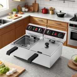 Deep Fryer, 20.7QT Electric Countertop Fryer With 2 Baskets & Lids - 6000W Dual Tank For Restaurant Kitchen -Furniture GUEST eb9ff22c f248 4eac 8448 c2253b98d88e