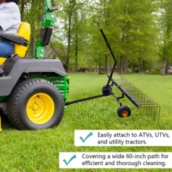 TROPOW 60-Inch Heavy Duty Garden Rake ¨C Adjustable Stainless Steel Tow-Behind Dethatcher For Yard, Farm & Grass Cleaning -Furniture GUEST ec0be425 e69a 4bac b379 3d2d1f933c43
