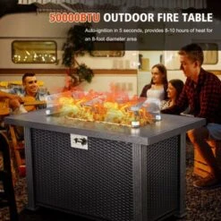 44 Inch Gas Fire Pit Outdoor Firepit Table, 50000BTU Rectangle Propane Fire Table With Cover & Rain Cover For Outside Garden Backyard Deck Patio -Furniture GUEST ec63f341 6f5c 4748 a777 99969aa84a3b