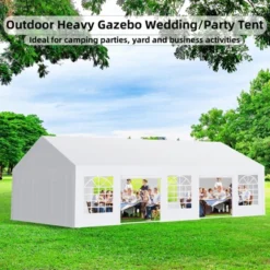 Heavy Duty Party Tent - Commercial Canopy With Removable Sidewalls & Church Windows, For Weddings, Banquets & BBQ Events -Furniture GUEST ed0343c6 4bf3 468c 87bb 986a6305c4ac