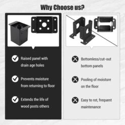 Post Base, Deck Brackets 4 Pack Heavy Duty Steel - Rust-Resistant Post Anchors With Hardware Kit For Fence, Deck, Gazebo -Furniture GUEST ed066d55 48a3 4a25 b5ed cae2bc15c097 1