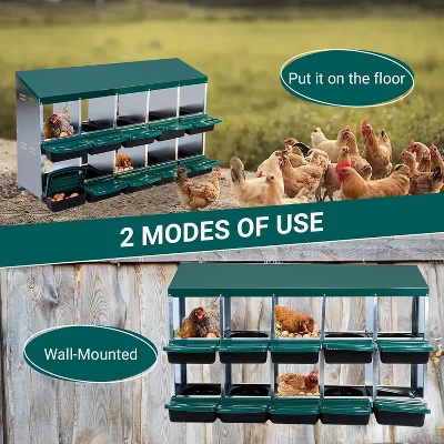 Hole Chicken Nesting Boxes With Lockable Lid - Metal Laying Box For Hens, Secure Egg Collection & Protection, Easy Access 6 Hole Chicken Nesting Boxes With Lockable Lid - Metal Laying Box For Hens, Secure Egg Collection & Protection, Easy Access - Image 4