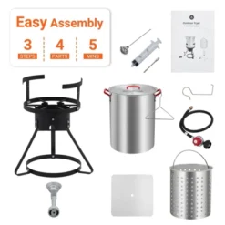 Turkey Fryer, 5000 BTU Aluminum Outdoor Deep Fryer With 0-5 PSI Regulator & Injector Thermometer Kit -Furniture GUEST edf6f1b0 9049 4701 b118 78a7cdeb0c22