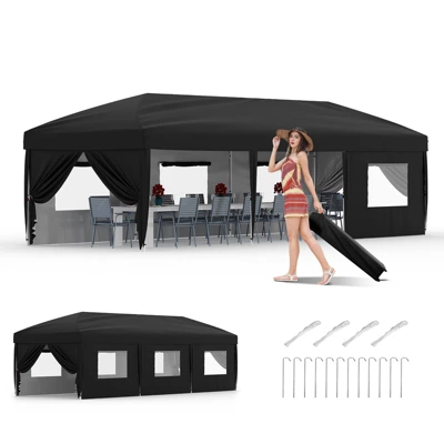10x30 Pop Up Canopy With 8 Sidewalls - Heavy Duty Outdoor Canopy Tent With Portable Roller Bag 10 10x30 Pop Up Canopy With 8 Sidewalls - Heavy Duty Outdoor Canopy Tent With Portable Roller Bag - Image 8