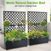 Metal Planter Box With Trellis, 71"x47"x12" Raised Garden Bed With Trellis & Wheels, Outdoor Garden Box With Privacy Screen & Drainage Holes -Furniture GUEST ef61c279 15c3 41b8 ab34 5e97e825a3da