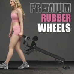 Nordic Curl Machine,Adjustable Hamstring Curl Bench With Wheels Nordic Bench For Home Gym