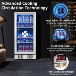 Wine Fridge Cabinet Wine Cooler Refrigerator With Glass Door, Beverage Wine Chiller With Digital Touch Screen, Low Noise Compressor Wine -Furniture GUEST effbf01f 5715 4668 8cfa 04d811c12d00