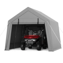 Portable Carport, Storage Shed With Heavy Duty Waterproof Tarp & 2 Roll-Up Zipper Doors, Ideal Tent For Motorcycles, Bikes, Garden Tools -Furniture GUEST f0b41f2a 2cc3 4210 ae87 ea37c2ead328
