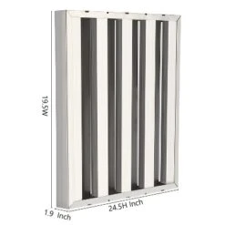 Commercial Range Hood Filters, 6 Pcs 430 Stainless Steel 5 Grooves Commercial Hood Filter For Kitchen Exhaust Hoods