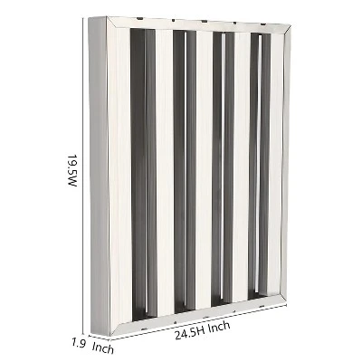 Commercial Range Hood Filters, 6 Pcs 430 Stainless Steel 5 Grooves Commercial Hood Filter For Kitchen Exhaust Hoods 3 Commercial Range Hood Filters, 6 Pcs 430 Stainless Steel 5 Grooves Commercial Hood Filter For Kitchen Exhaust Hoods