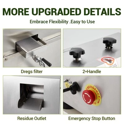 TROPOW Manual Sugar Cane Juicer, Commercial Press With Stainless Steel 3 Rollers, 2.4" Large Inlet, High Output Juicer Machine 4 TROPOW Manual Sugar Cane Juicer, Commercial Press With Stainless Steel 3 Rollers, 2.4" Large Inlet, High Output Juicer Machine - Image 2