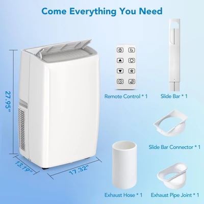 Portable Air Conditioner 14000Btu, Air Conditioner Floor Unit For Room 450-700 Sq Ft Air Conditioning, 4 In 1(Cool/Fan/Dry/Sleep),White 3 Portable Air Conditioner 14000Btu, Air Conditioner Floor Unit For Room 450-700 Sq Ft Air Conditioning, 4 In 1(Cool/Fan/Dry/Sleep),White