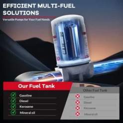 58 Gallon Portable Diesel Fuel Tank With 12v Electric Transfer Pump (10 GPM Flow), 13.1Ft Hose, Auto Nozzle & 360¡ã Swivel Connector -Furniture GUEST f1f7108d 05ef 45ab bb81 3a754873c5e4