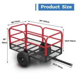 ATV Trailer Pull Behind Dump Cart, 1700lbs 17 Cubic Feet, Heavy Duty Yard Garden Trailer -Furniture GUEST f38c00f0 dade 48de a6a5 49b741cfdcb7