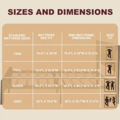 King Bed Frame With Headboard, Full Platform Bed Frame With Under Bed Storage And Metal Legs, Full Size Bed Frame For Noise Free, No Box Spring Needed -Furniture GUEST f407f030 4e9e 4b9c b1c7 00e2bfc82db6