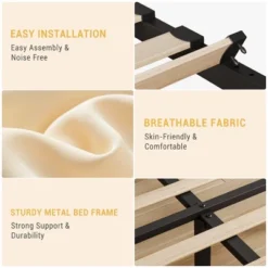 Bed Frame, Upholstered Full Size With Adjustable Headboard - Velvet Tufted Platform Bedframe, No Box Spring Needed, Beige 13 Bed Frame, Upholstered Full Size With Adjustable Headboard - Velvet Tufted Platform Bedframe, No Box Spring Needed, Beige -Furniture GUEST f46c8cba babe 45d6 856e d3a8ef0b9264