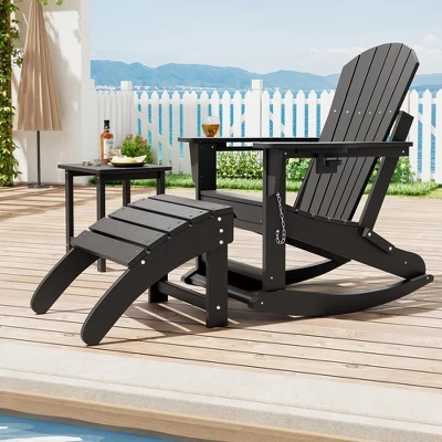 TROPOW Ottoman For Adirondack Chair, HDPE Adirondack Ottoman Footrest, Weather Resistance Outdoor Footstool For Outside Porch Pool 4 TROPOW Ottoman For Adirondack Chair, HDPE Adirondack Ottoman Footrest, Weather Resistance Outdoor Footstool For Outside Porch Pool - Image 2
