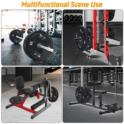 Weight Plates Set, 2-Inch Universal Fit, Bumper Plates With Steel Insert For Strength Training, Rubber Weight Plates For Barbell Home Gym 9 Weight Plates Set, 2-Inch Universal Fit, Bumper Plates With Steel Insert For Strength Training, Rubber Weight Plates For Barbell Home Gym - Image 7