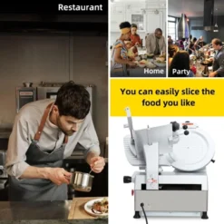 Electric Food Slicer, Full-Auto Stainless Steel Electric Food Cutter Machine With Adjustable Thickness -Furniture GUEST f74a690e 96a0 4dba 931e 7fee5be2f486