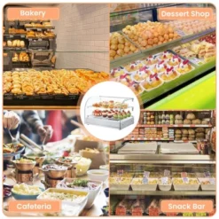 Food Warmer Display, 22" Commercial Pizza Warmer - 2-Tier Electric Countertop With Glass Door For Restaurant -Furniture GUEST f8610e97 974a 41fc 83b8 324fdcd420a9