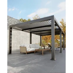 All-Aluminum Louvered Pergola 12"x 24", Outdoor Pergola With Adjustable Louvered Roof, Reinforced Aluminum Frame, Hardtop Gazebo -Furniture GUEST f8737d15 d732 49a4 b372 01a689d591e0