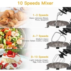 660W 7.5QT Stand Mixer - 10 Speed Tilt-Head Electric Mixer For Kitchen 13 660W 7.5QT Stand Mixer - 10 Speed Tilt-Head Electric Mixer For Kitchen -Furniture GUEST f88b415c eb2b 4588 bc3a 881e5dcc3f44