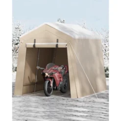 Storage Shed, Portable Garage 7'x10' Outdoor - Waterproof UV-Resistant With 2 Roll-Up Zipper Doors, Anti-Snow Shelter -Furniture GUEST f8927005 e47d 4c19 b580 991fc42bb700
