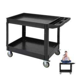 Service Cart, 500 LBS Heavy Duty 2-Shelf Rolling Utility Cart - 45''X25'' Trays, Non-Marking Wheels (Warehouse/Garage/Cleaning) -Furniture GUEST f9a5861f c2c6 4528 bbe2 779823d92f4b