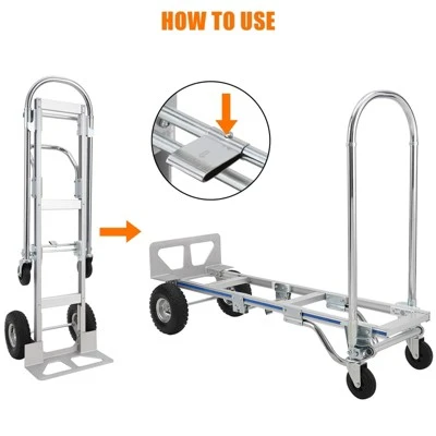Hand Truck, 2 In 1 Convertible Heavy Duty Cart - 770 Lbs Capacity, 55.9"x19.7"x44.9" For Home Office Warehouse 4 Hand Truck, 2 In 1 Convertible Heavy Duty Cart - 770 Lbs Capacity, 55.9"x19.7"x44.9" For Home Office Warehouse - Image 2